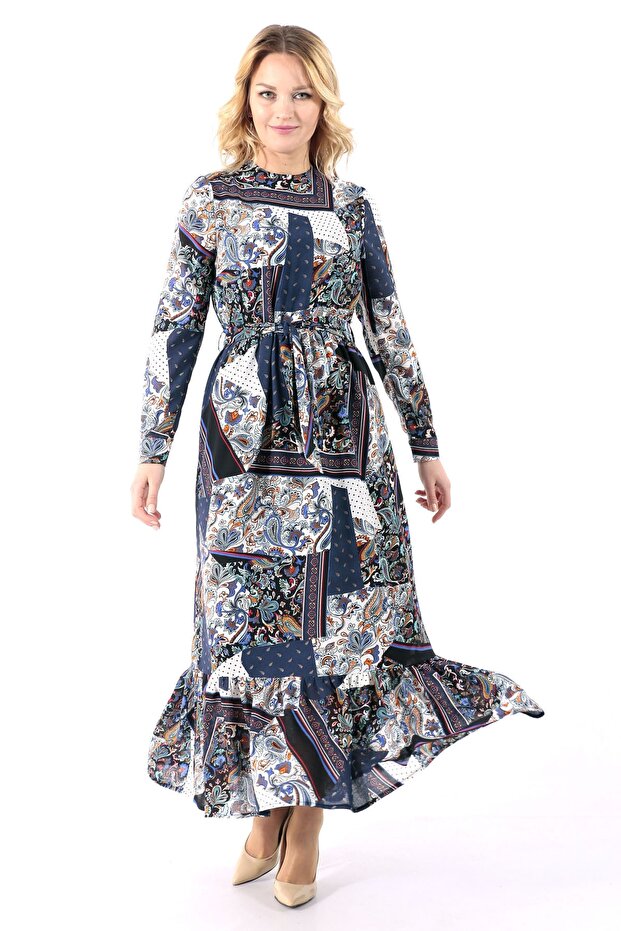 Patterned Long Dress - 1