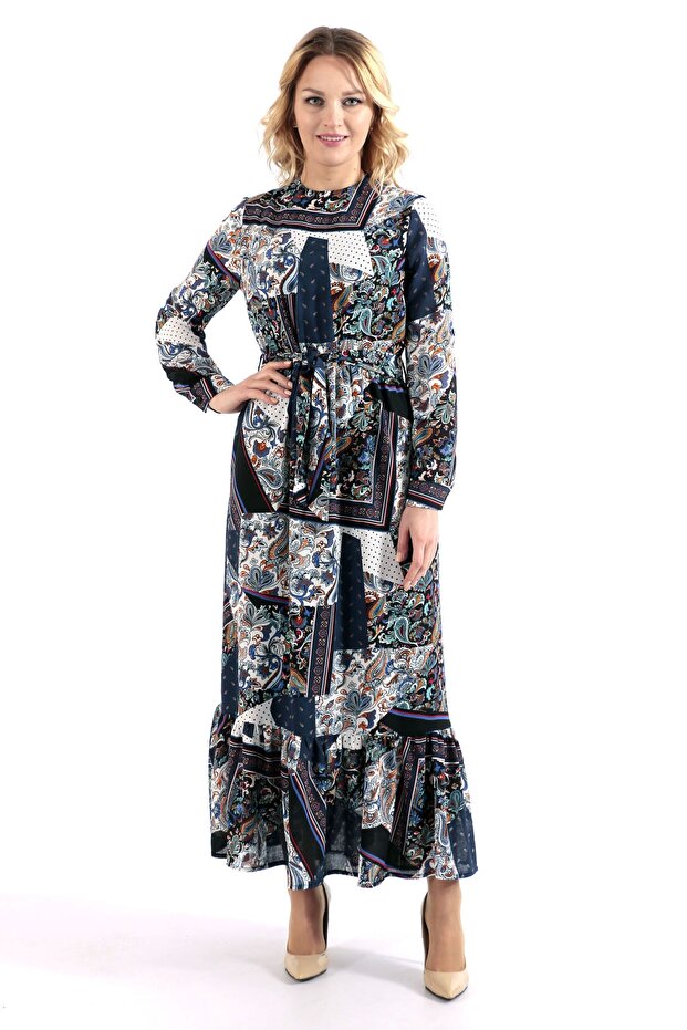 Patterned Long Dress - 2