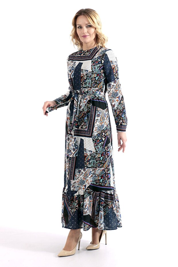 Patterned Long Dress - 3