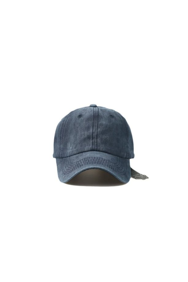 Basic Eskitilmiş Mavi Şapka Bay, Unisex Kullanılır - 1