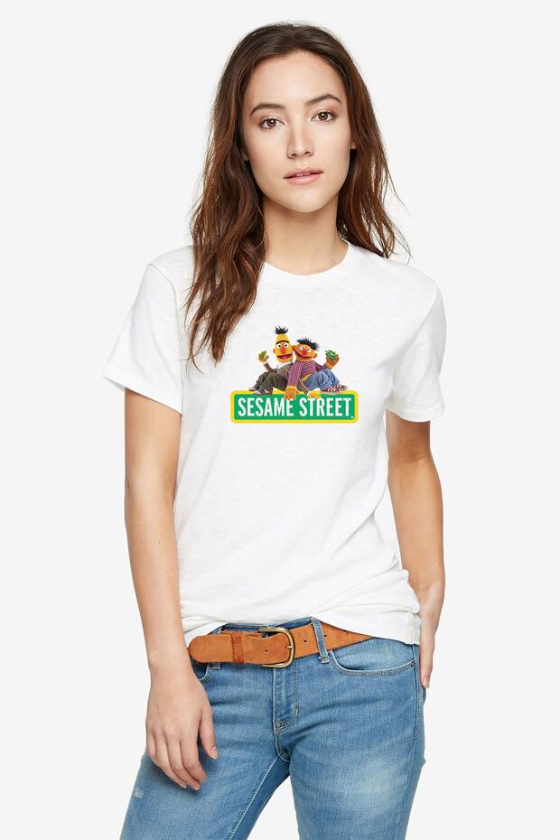 Sesame Street Printed White Women's Tshirt