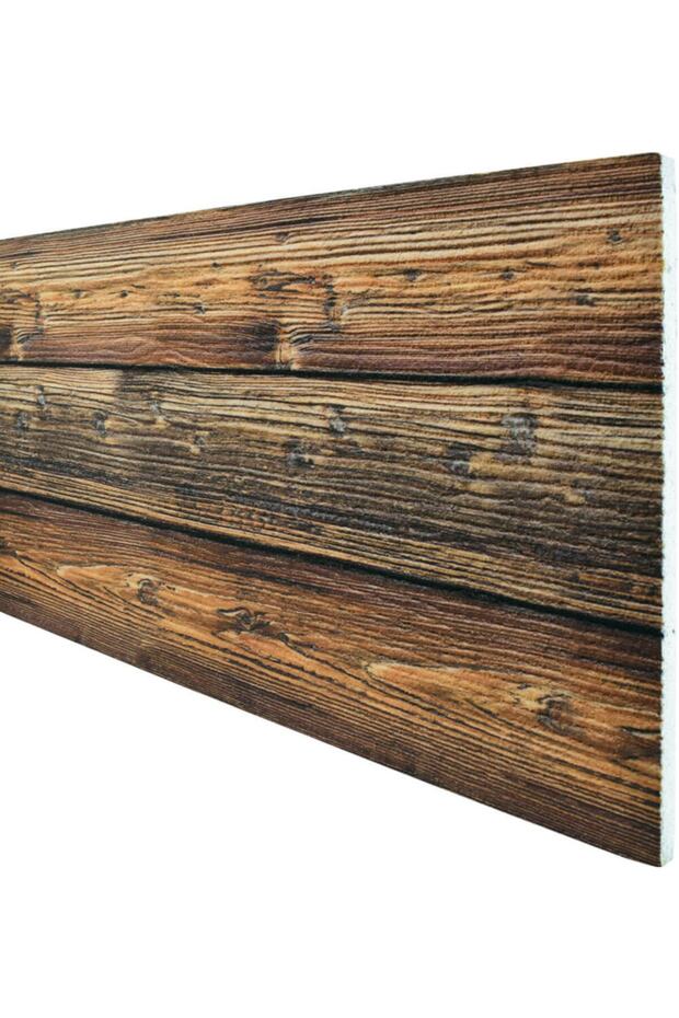 5 Adet (2,5M2) X Ahşap Desenli 3 Boyutlu Renkli Strafor Köpük Duvar Kaplama Paneli (WD-706) - 1