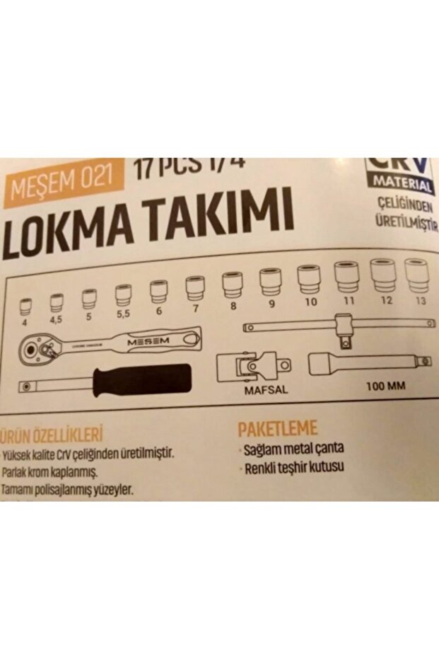Meşem 17 Parça 1/4 Lokma Takımı Lokma Anahtar Seti - 2