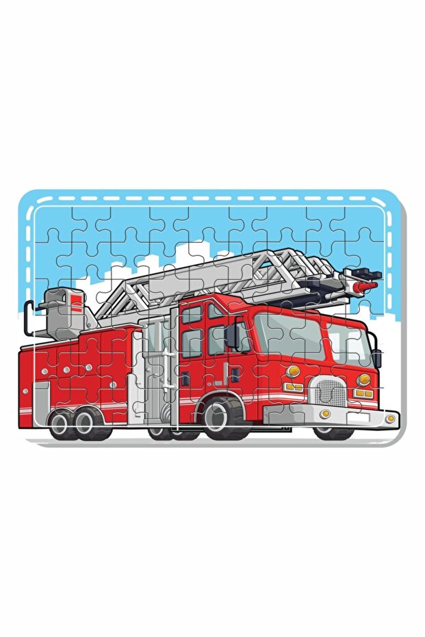 54 Piece Fire Truck Wooden Puzzle