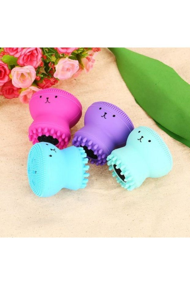 Women's Pink Octopus Shaped Exfoliating Silicone Facial Cleansing Brush