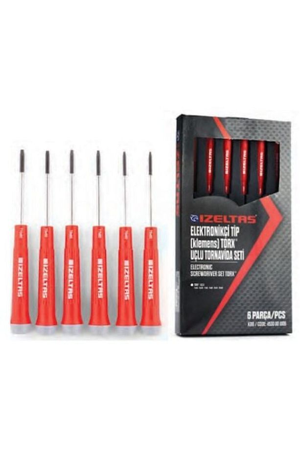 Elektronikçi Tip Klemens Torx Uçlu Tornavida Seti 6 Parça T5 - T6 - T7 - T8 - T9 - T10 - 1