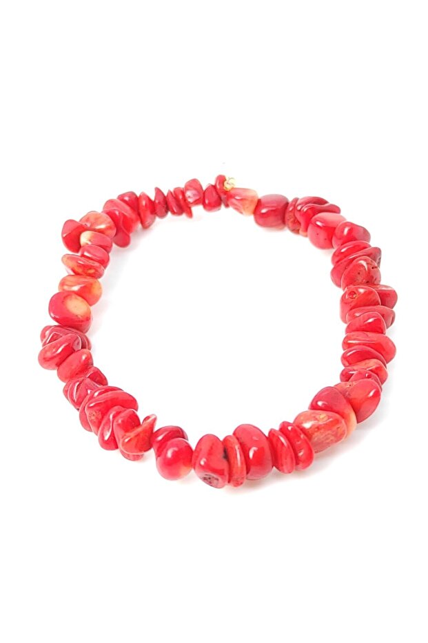 Red Coral Broken Stone Bracelet