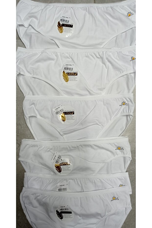 Women's White Modal 6-Piece Bikini Waist Panties