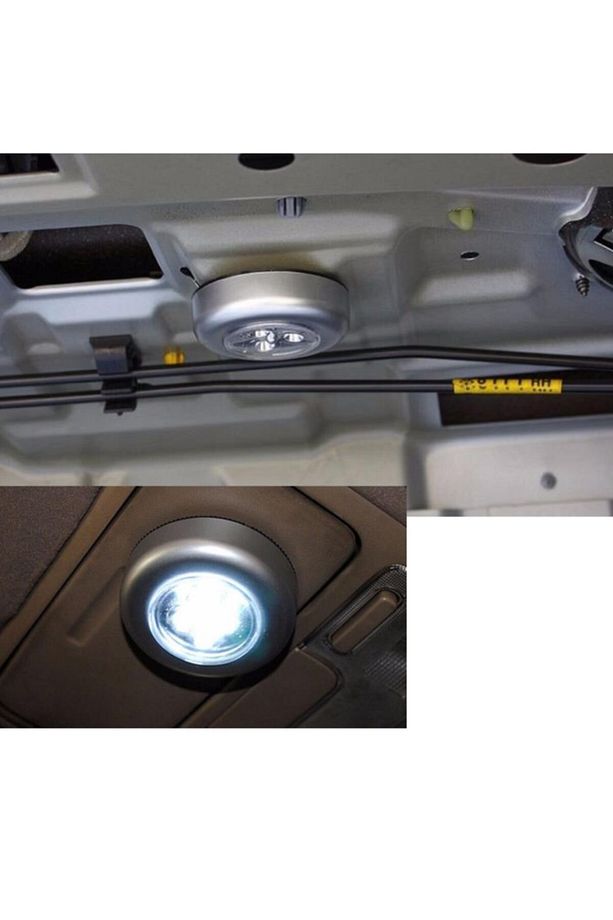 2 adet Kablosuz Spot Pilli Dokunmatik Led Lamba 3 Ledli Dolap Lambası - 2