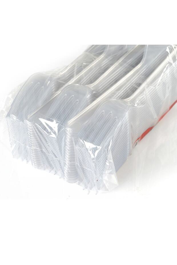 100 Pieces Transparent Luxury Large Plastic Fork