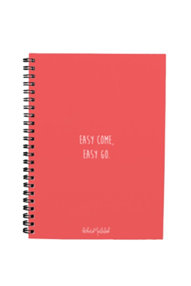 Gift - N079 A5 Design Spiral Notebook - Easy Come Easy Go Red