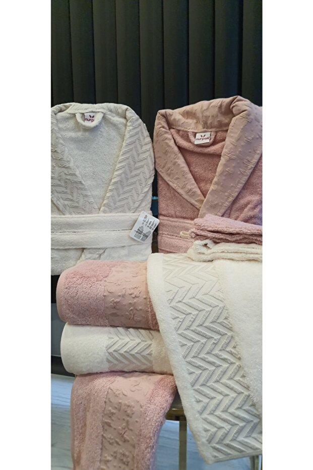 Bambu Aile Bornoz Seti 10 Parça - 1