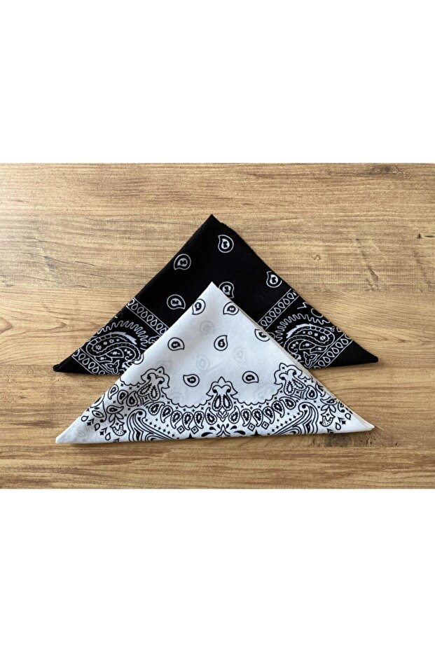 Unisex 100% Cotton Ethnic Patterned Bandana Set 2 Pieces