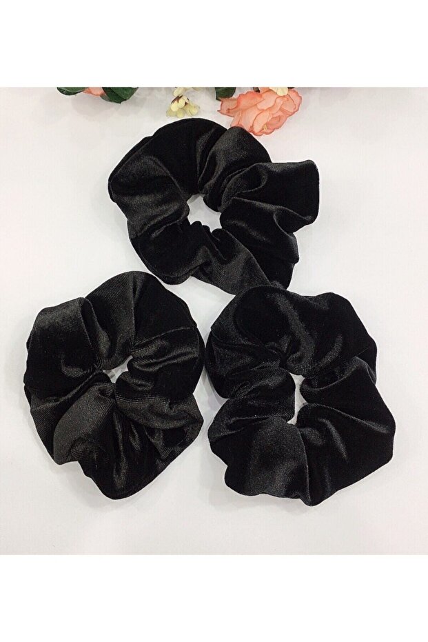 Velvet Fabric 1st Quality Hair Rubber Buckle Set 3 Pieces