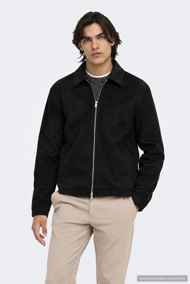 Onsruby Fake Suede Jacket Otw Vd Black