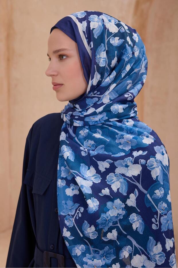 Fresh Tela Shawl 4 - 03 Navy Blue Mixed Pattern 49708