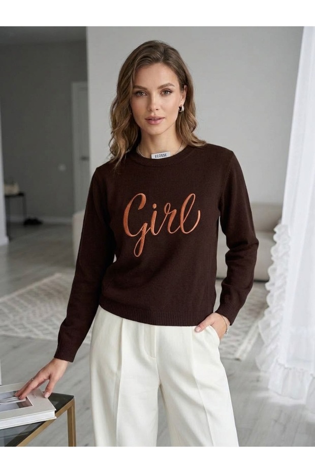Text Detailed Knitwear Sweater