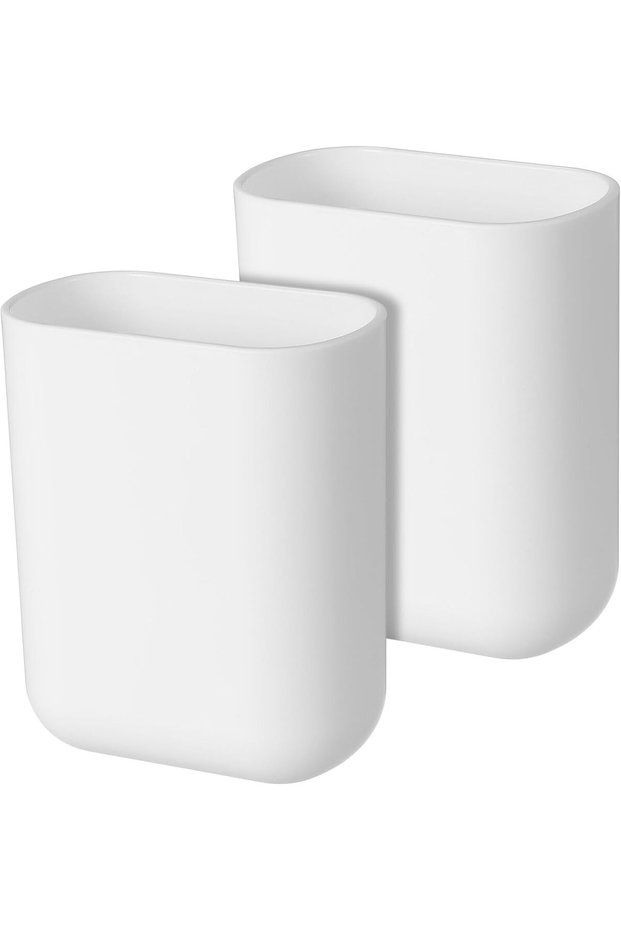 2pcs Wall Mounted Toothbrush Holders with Drainage Bathroom Organizer for Toothpaste and Razor Space