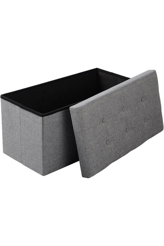 Ottoman Seat Storage Stool, Folding Storage Ottoman Cube, Space-Saving Cube Footrest Seat for Bedroo