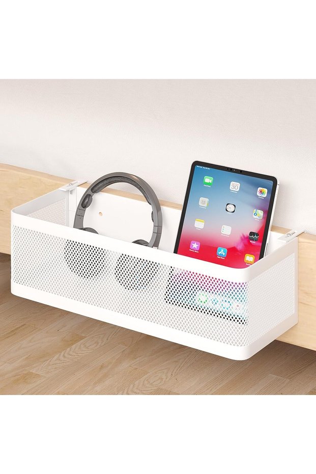 Bedside Caddy Shelf, Multi-Purpose Organizer Shelf for Dorm Bed, Bunk Bed, Crib Rails, Bedside Stora