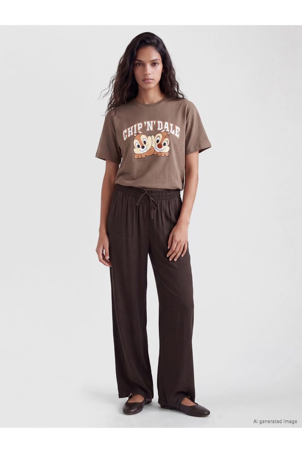 XSIDE Brown Gabardine Straight-Leg, Loose & Wide-Leg Women's Pants—The ALITA CITY Difference