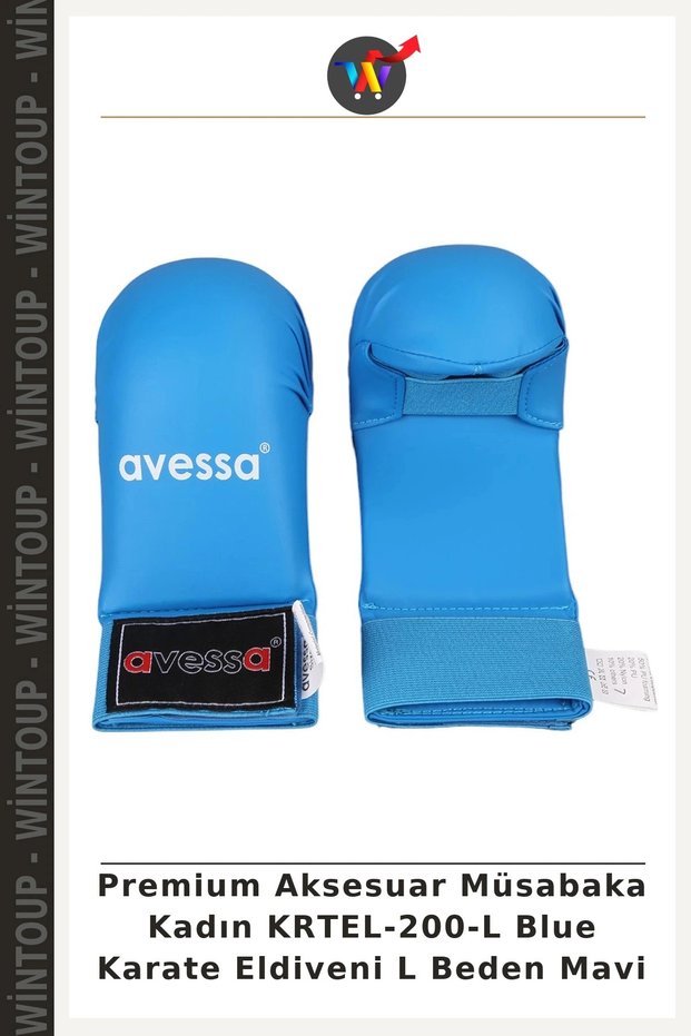 Premium Competition Women's KRTEL-200-L Blue Karate Gloves, Size L, Blue