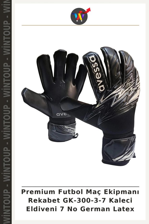 Premium Soccer Equipment Competition GK-300-3-7 Goalkeeper Gloves, Size 7, German Latex
