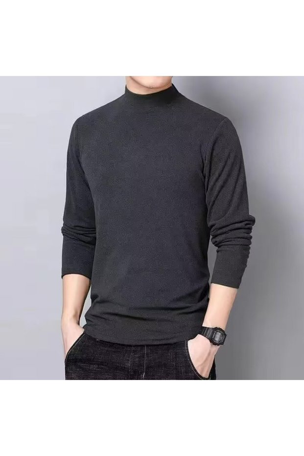 Men De Velvet Turtleneck Long Sleeve Pullover