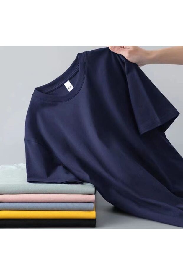 Split Book Men Summer Slim Fit Solid Color T Shirt