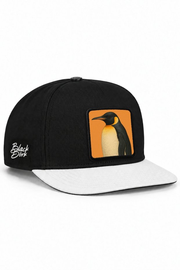 White and Black Hip-Hop Hat with Penguin Logo