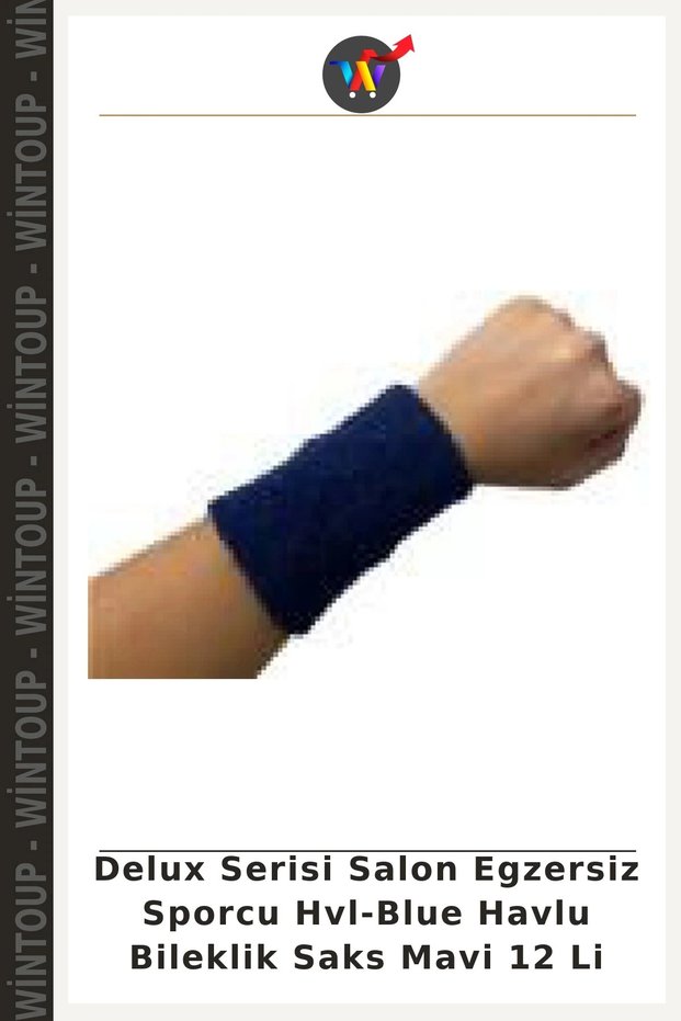 Delux Series Gym Exercise Athlete Hvl-Blue Towel Wristband Cobalt, Pack of 12