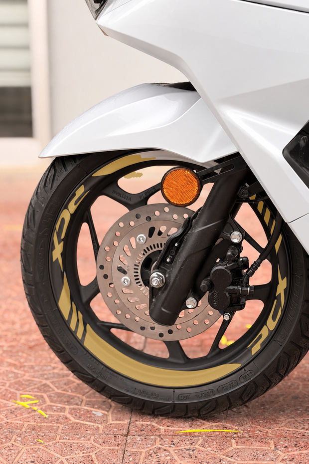 Thick, Segmented + "PCX" Lettering Wheel Stripe Set for the Honda PCX (Includes Front and Rear)