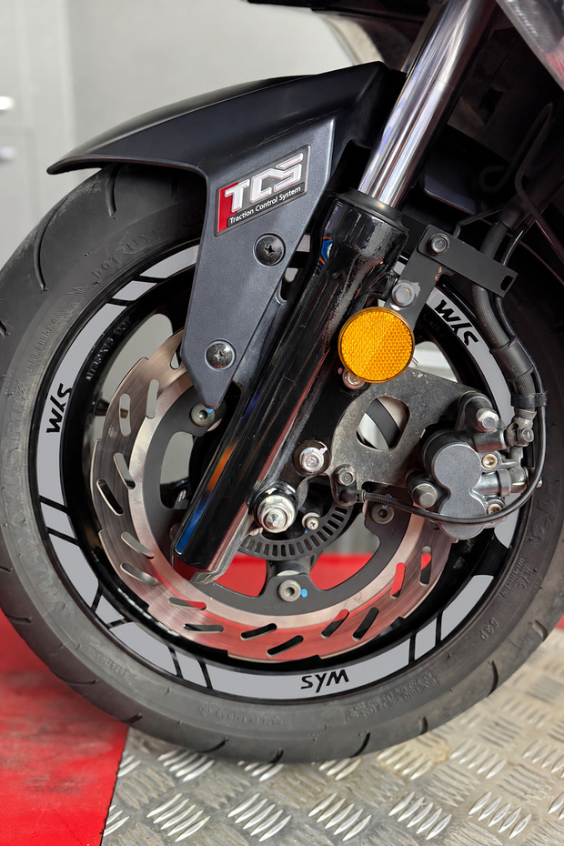 12-Piece Front and Rear Wheel Rim Sticker Set Compatible with 13-14-Inch Rims for the SYM Scooter Series