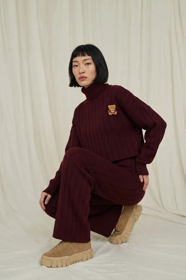 MY FASHION Textured Knit Coordinating Set