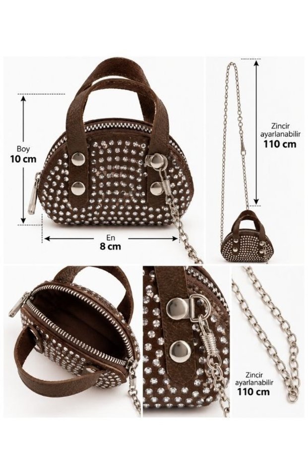 Girls' Sparkly Rhinestone Chain Strap Mini Bag