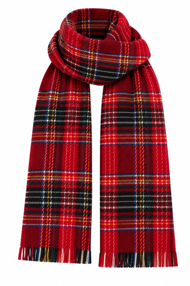 Red Plaid Scarf - 9292