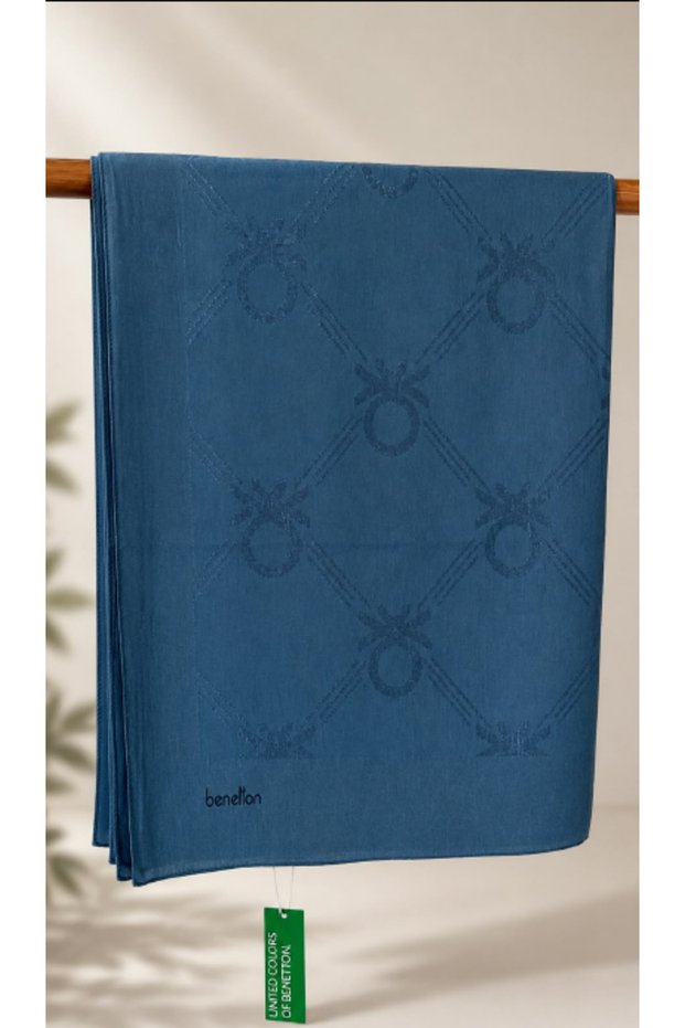 Lyocell Milano Shawl 1032 38 Indigo Monogram Patterned