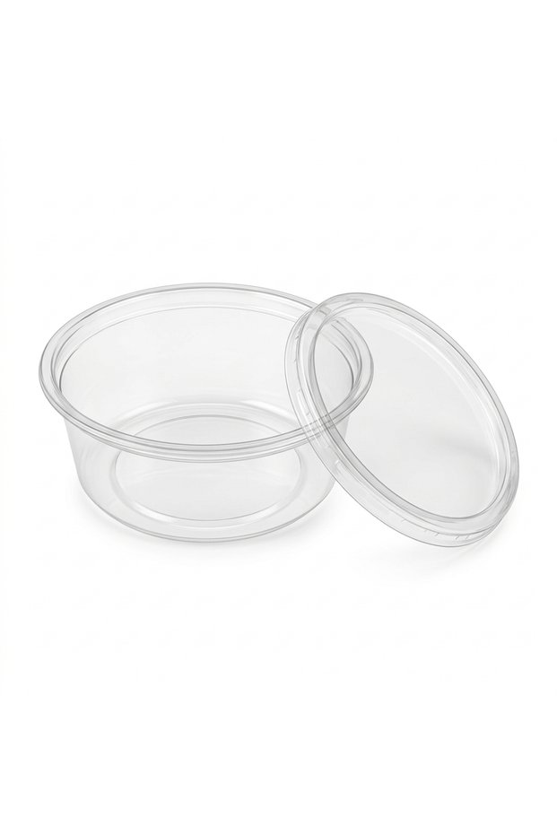6.5 oz Clear Round Plastic Food Bowls with Secure Lids, Pack of 25–150 Sets