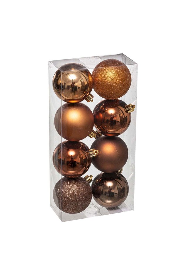 Set 8 globuri, D 7 cm, bronz |