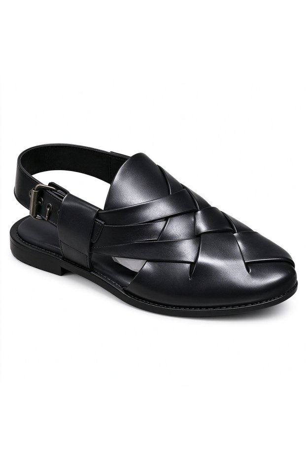 Comfortable ancient Greek style men's leather fisherman sandals, thick shock-absorbing insoles, handcrafted leather men's shoes, high-quality adjustable buckle summer shoes