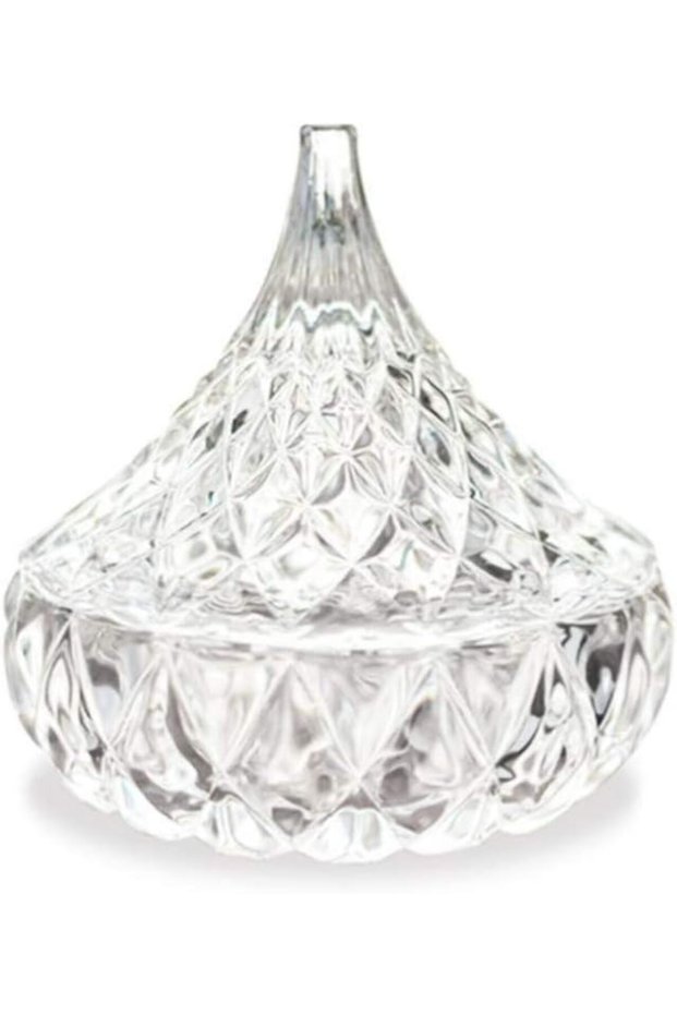 1Pc Clear Glass Candy Dish Storage Jar with Lid Candy Sugar Coffee Cookie Jar Jewelry Box Trinket Jar Glass(260ml)