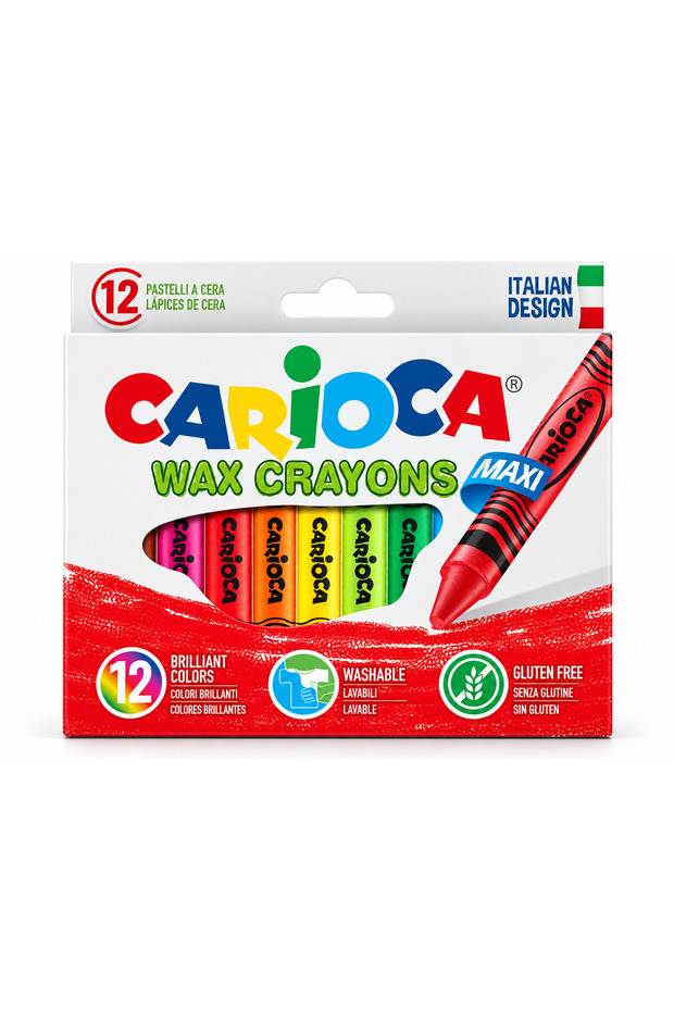 Wax Maxi 12-Color Washable Pastel Crayons