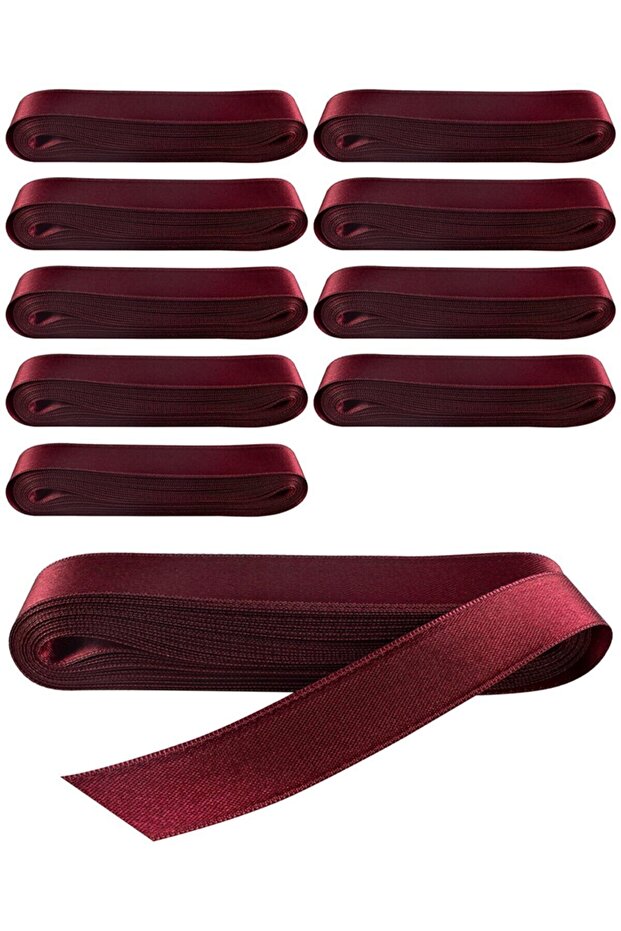 Satin Ribbon 10 Pcs2 Cm Claret Red 10 Meters