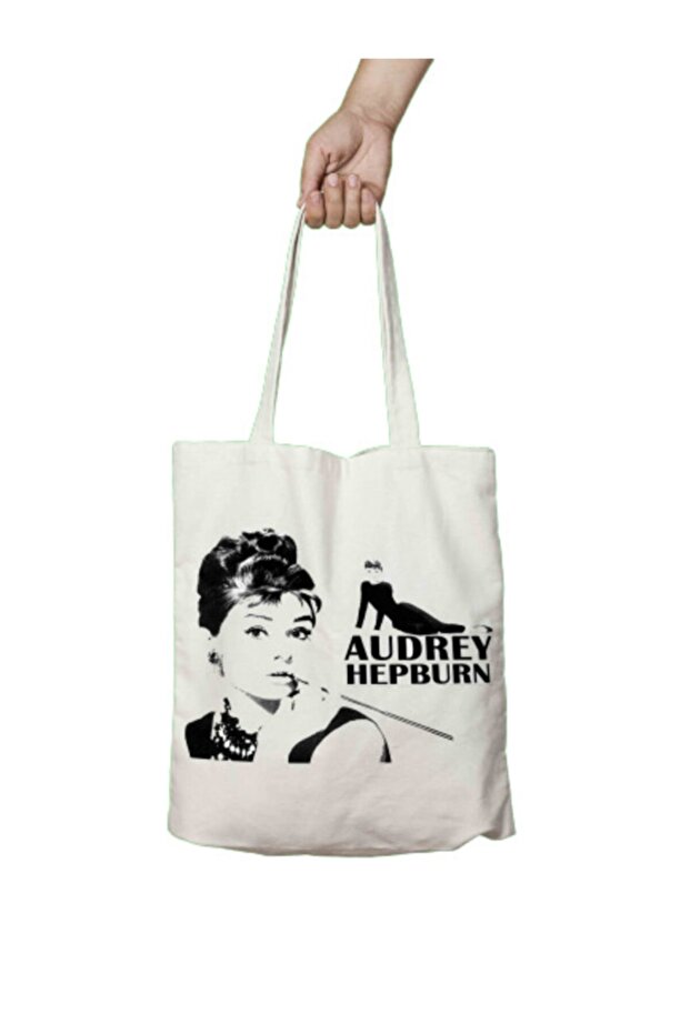 Audrey Hepburn Beauty Makeup Two Sides Lasting Printed Washable Cloth Bag Shoulder Bag