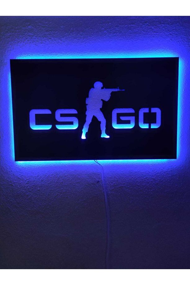 Cs Go Led Işıklı Ahşap Tablo - 1