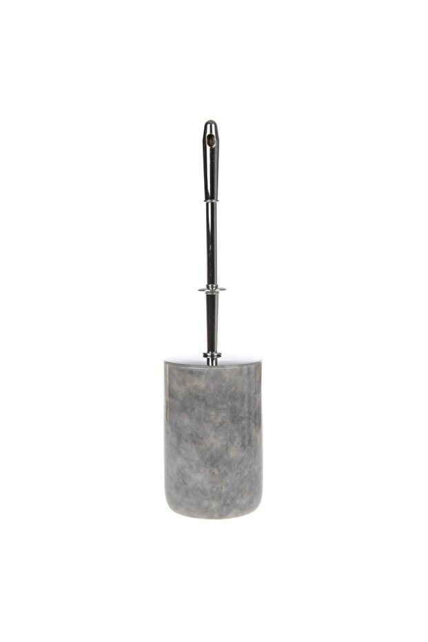 Gray Toilet Brush Holder - Silver Brush