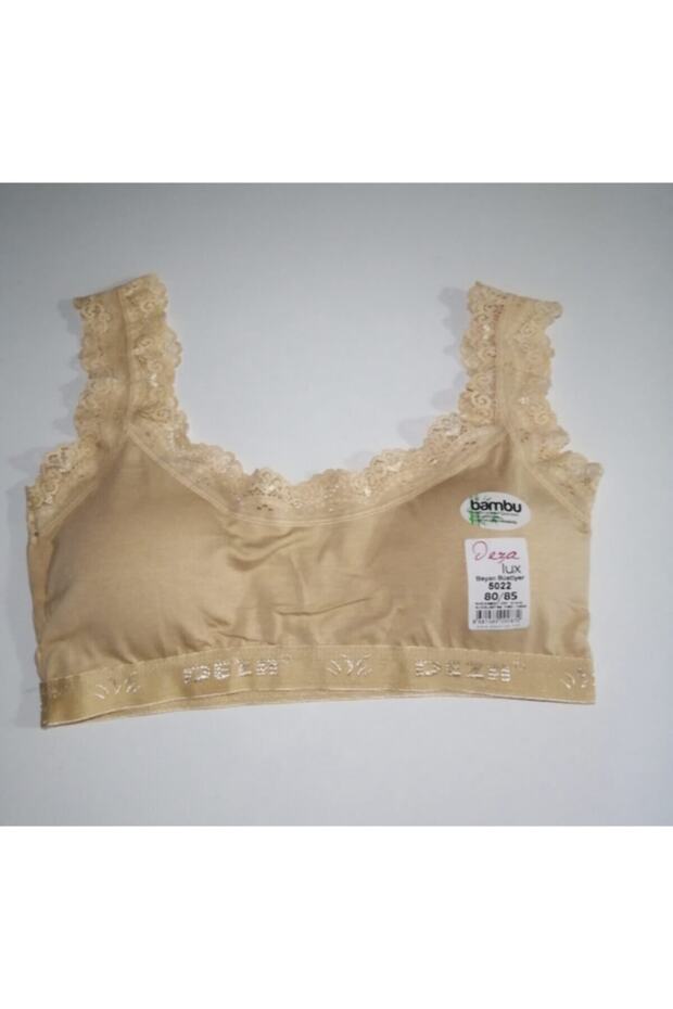 Women's Skin Bamboo Pad Thick Lace Strap Bralet Lacy Bustier