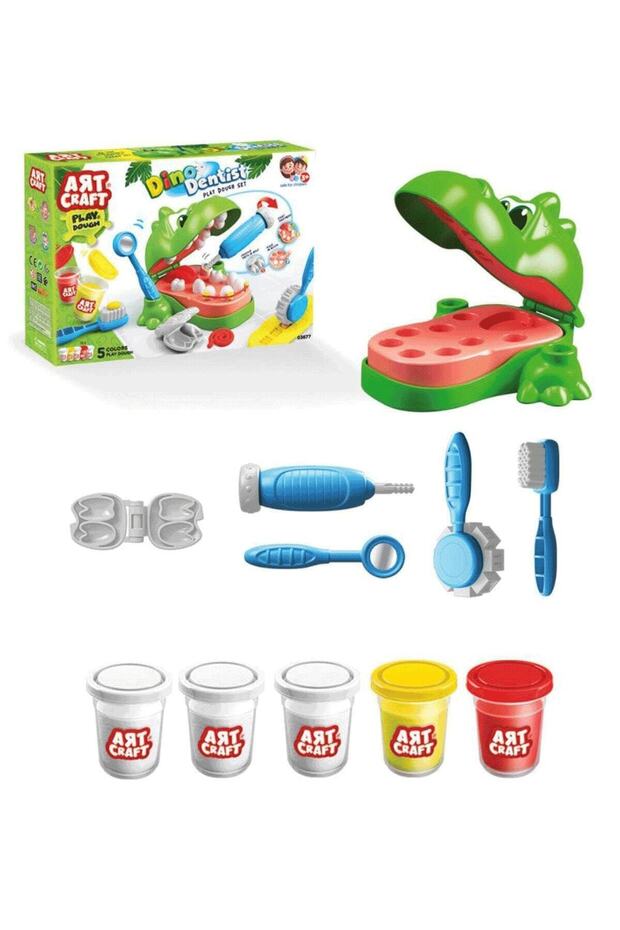 Dino Dişçi Oyun Hamuru Set Lisanslı Anahtarlık Hediye - 1