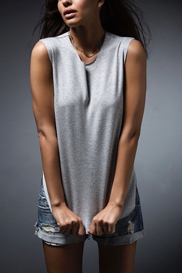 Kadın Gri T-Shirt HRP002 - 2