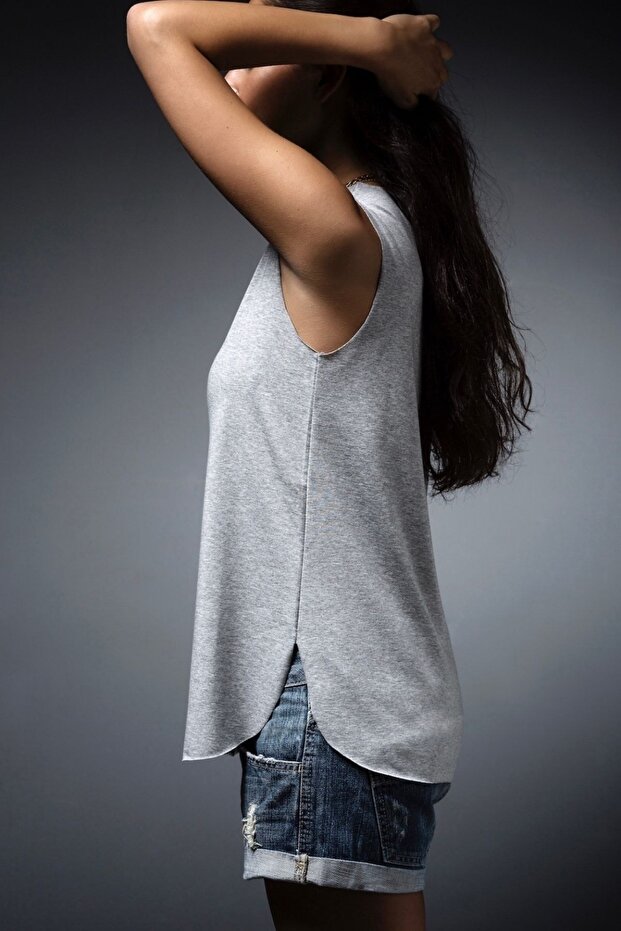 Kadın Gri T-Shirt HRP002 - 5